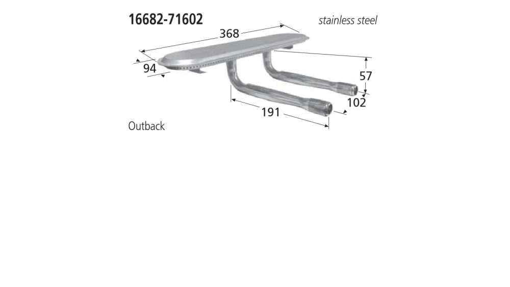 16682-71602 BBQ Burner - Outback 1 16682-71602 BBQ Burner - Outback