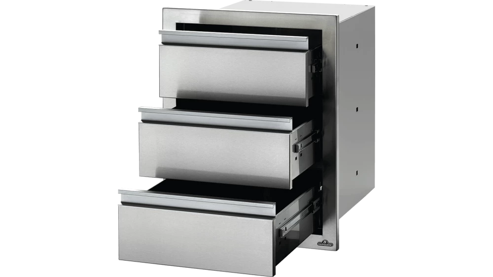 Napoleon Stainless Steel Built In Triple Drawer - BI-1824-3DR 1 Napoleon Stainless Steel Built In Triple Drawer - BI-1824-3DR