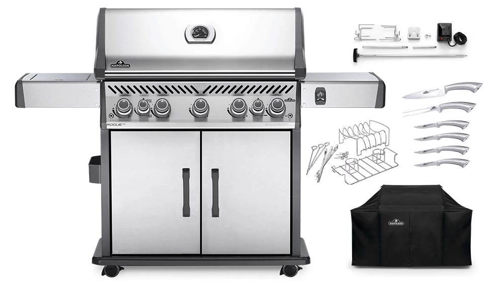 Napoleon Rogue RSE625RSIBPSS-1-GB Gas BBQ - Free Cover & Accessories 1 Napoleon Rogue RSE625RSIBPSS-1-GB Gas BBQ - Free Cover & Accessories