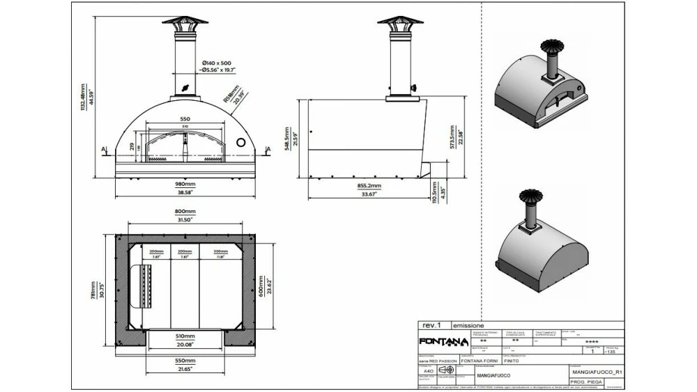 Fontana - Mangiafuoco Built In Gas Pizza Oven - Stainless Steel 2 Fontana - Mangiafuoco Built In Gas Pizza Oven - Stainless Steel - Image 2