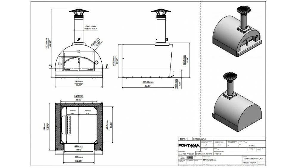 Fontana - Margherita Built In Gas Pizza Oven - Anthracite 2 Fontana - Margherita Built In Gas Pizza Oven - Anthracite - Image 2