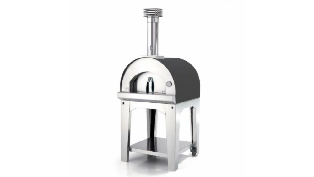 Fontana - Margherita Wood Pizza Oven With Trolley - Anthracite 1 Fontana - Margherita Wood Pizza Oven With Trolley - Anthracite