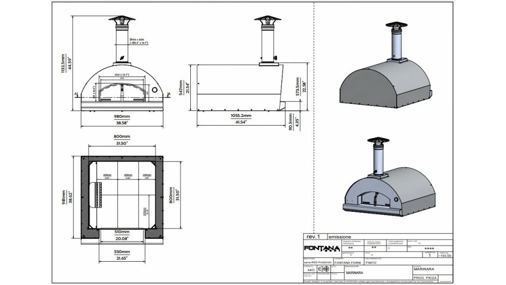 Fontana - Marinara Built In Wood Pizza Oven - Stainless Steel 2 Fontana - Marinara Built In Wood Pizza Oven - Stainless Steel - Image 2