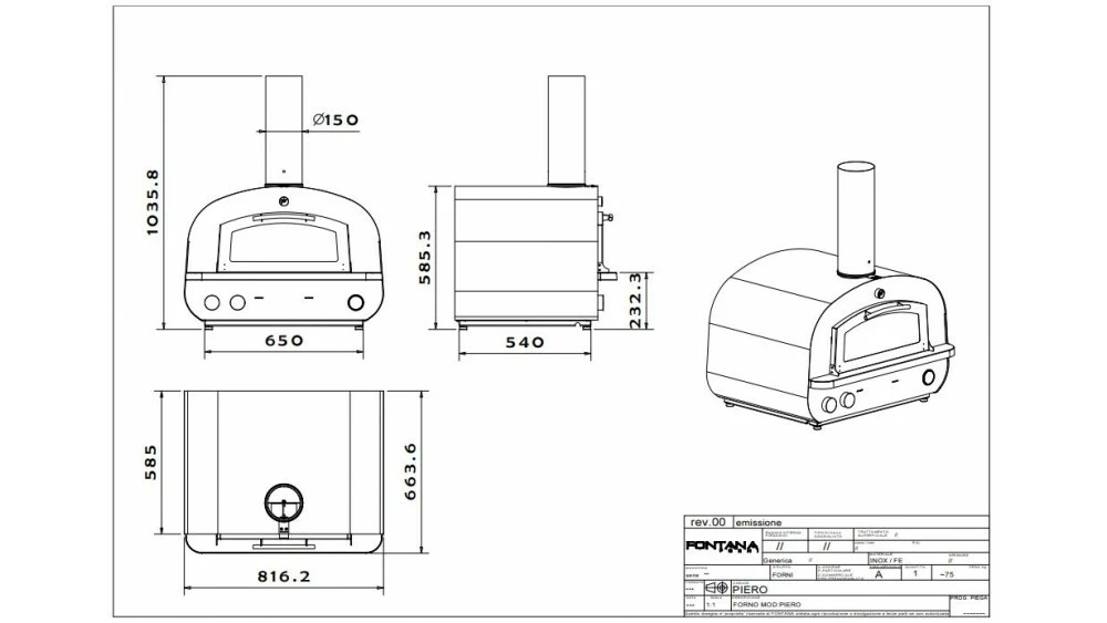 Fontana - Piero Built In Gas & Wood Fired Oven 3 Fontana - Piero Built In Gas & Wood Fired Oven - Image 3