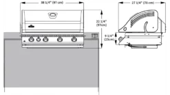 Napoleon Oasis 200 - LEX605 - Island Gas BBQ 15 Napoleon Oasis 200 - LEX605 - Island Gas BBQ -THE BBQ Shop ps Dimensions BILEX605RBI 1 1000x563 1