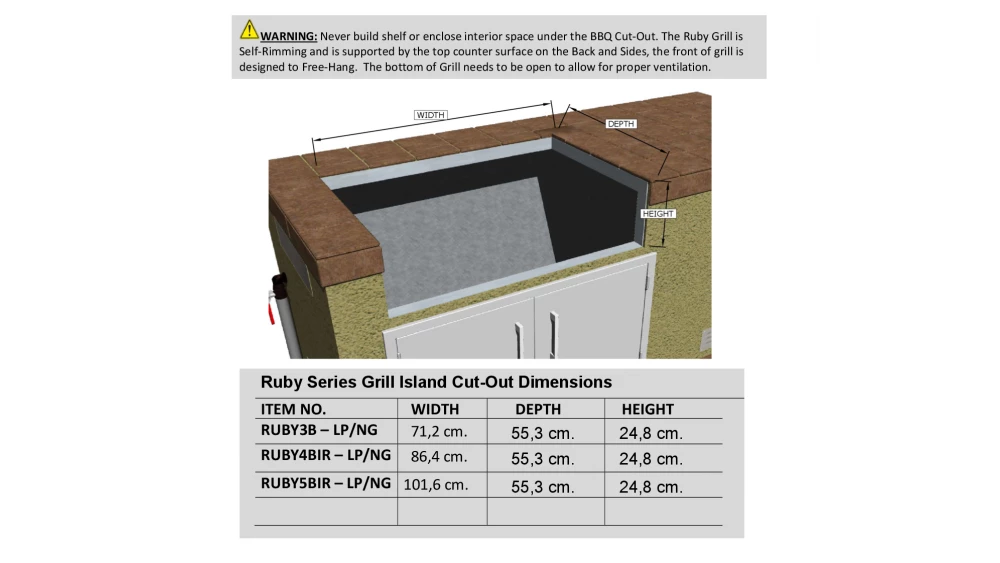 Sunstone Ruby Series 3 Burner Built In Gas BBQ 10 Sunstone Ruby Series 3 Burner Built In Gas BBQ - Image 10